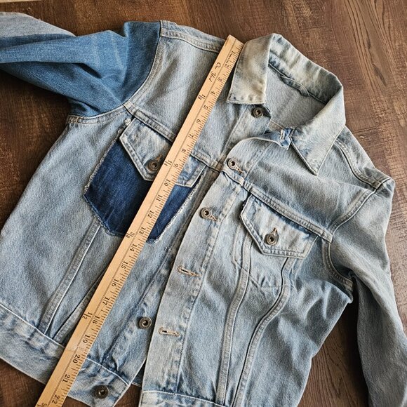 Levi’s Made & Crafted Patched Boyfriend Trucker Jacket Bermuda Triangle Size 1 S - Picture 6 of 9